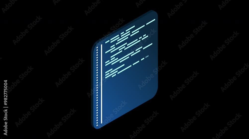 Poster isometric coding screen animation. coding programming technology. programming concept. technology an