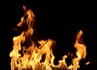 Fire Source Isolated on Black Background