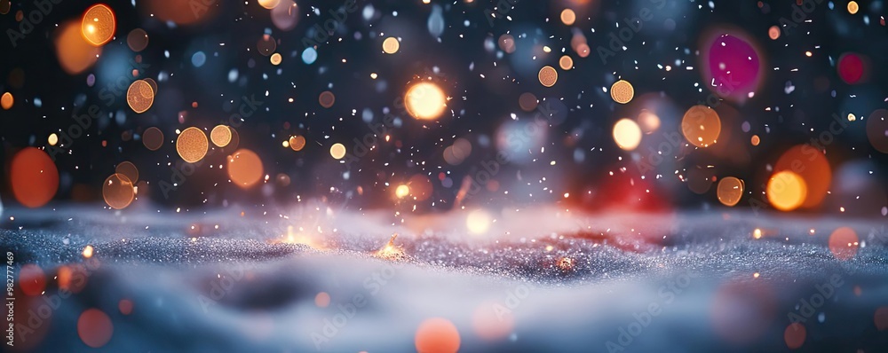 Poster beautiful bokeh background with vibrant colors and soft, sparkling lights creating a dreamy atmosphe