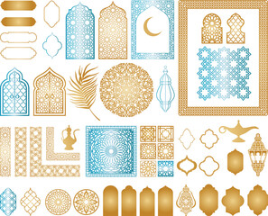 Arabic Oriental Vector Elements. Arabian Ornament. Traditional Pattern	

