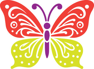 Colorful and abstract design butterfly icon Vector at illustration