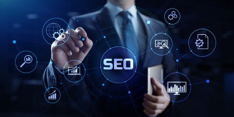 SEO Search engine optimisation digital internet marketing concept.