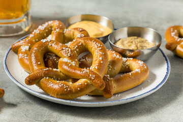 Homemade Bavarian Soft Pretzels with Salt