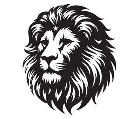 Lion head Silhouette vector style illustration
