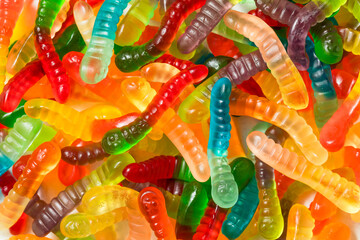 Sweet Sugary Gummy Worms for Halloween