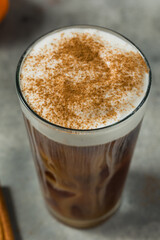 Autumn Iced Pumpkin Spice Latte with Cold Foam