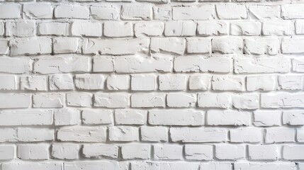 Obraz premium Distressed White Brick Wall, a textured backdrop featuring a weathered finish, perfect for a shabby chic aesthetic, ideal for interior design or artistic projects