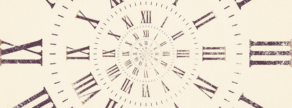 Time background. Concept of hypnosis, past, future. Round spiral, droste graphic.
