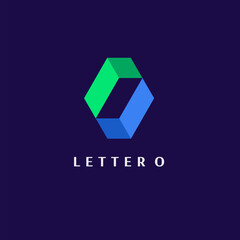 Vector logo design for business. Letter O sign.