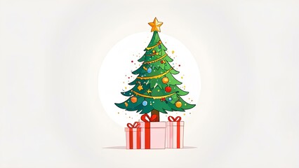christmas tree with gifts box