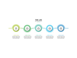 Timeline infographic template. 5 Step timeline infographics template. presentation graph. Business concept with 5 options, vector illustration.