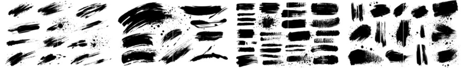 Grunge paintbrush templates, modern brush strokes