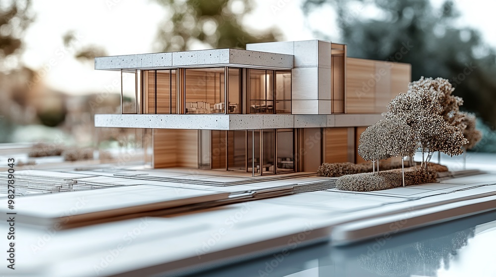 Poster hightech architectural studio focused on innovative 3d construction designs and modern technology fo