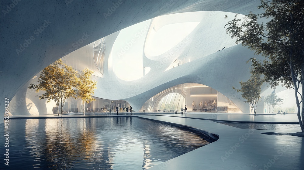 Poster cuttingedge 3d architecture and innovative construction designs by creative architects in a hightech