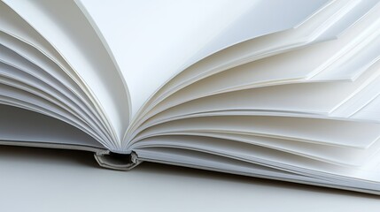 Open Blank Book Pages on a Clean Surface