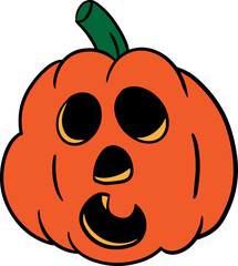 The jack o lantern classic cartoon style for halloween concept .