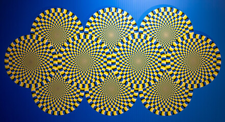 Optical illusion horizontal background. Abstract curves, geometric effect.