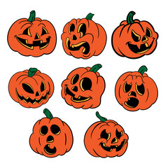 The jack o lantern classic cartoon style for halloween concept