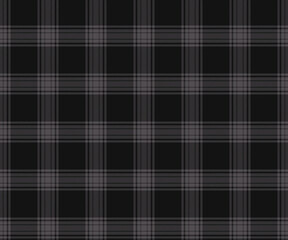 Plaid fabric pattern, black, gray, seamless for textiles, and for designing clothes, skirts, pants or decorative fabrics. Vector illustration.