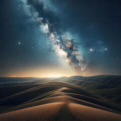 Picture a hillside shrouded in a mysterious fog as dusk settles in.