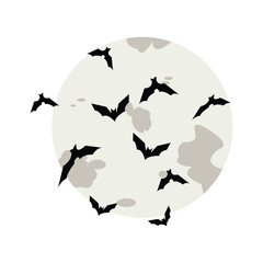 Happy Halloween Moon Background With Bat