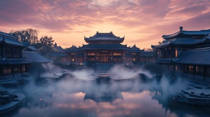 A beautiful building with traditional Chinese architecture