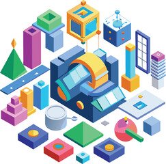 Obraz premium 3D Isometric Illustrations - Modern and Stylish Design Assets