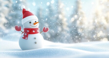 snowman with red hat