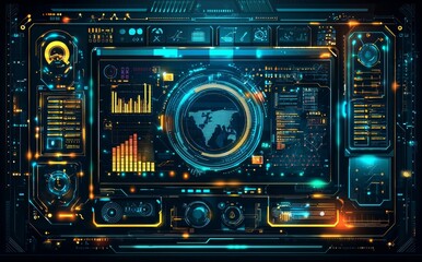 UI data diagnostics abstract design template for HUD