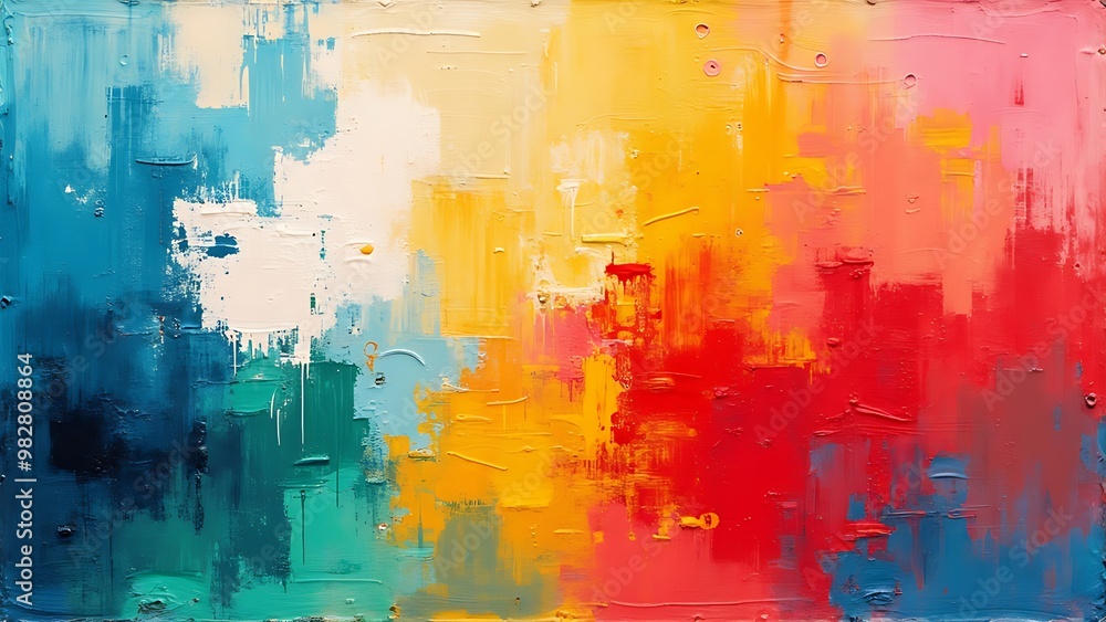 Poster abstract hand-painted canvas background with bold textures and colors, perfect for creative and arti