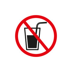 Drinks are prohibited. A simple flat vector illustration on a white background