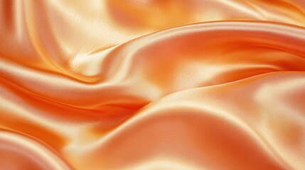 Fototapeta premium A smooth, flowing orange satin fabric showcasing its luxurious texture and sheen.