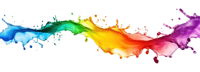 Rainbow splash background effect art.