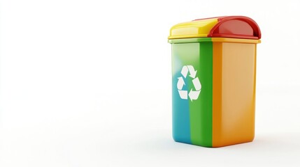 A colorful recycling bin promoting waste separation and environmental awareness.