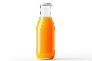 orange juice bottle mockup, Front view of orange juice glass bottle isolated on white, pineapple juice bottle