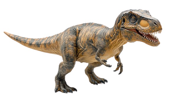 A realistic dinosaur model showcasing the ferocious appearance of a Tyrannosaurus Rex, perfect for educational and creative projects.