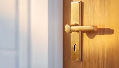 Obraz premium Locksmith carefully working on a front door lock, symbolizing professional security services and home safety solutions, residential security concept