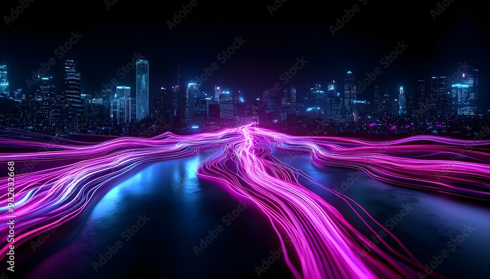 Aufkleber power grid with real-time energy flow visualization - a 3d digital map displaying energy flow across