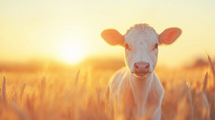 Obraz premium calf in a field