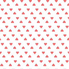 Pink and white seamless pattern with hearts. Love emotions concept, holiday background