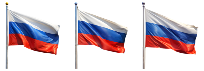 Russian flag  isolated on transparent background