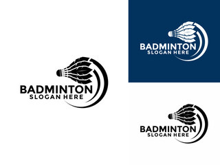 Badminton Sport logo design vector, Shuttlecock logo design template