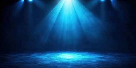 Blue Stage Lighting with Dramatic Atmosphere