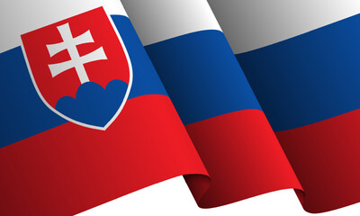 Waving slovakia flag design on white background. Slovakia independence day