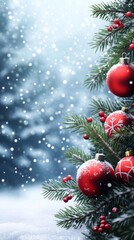 Obraz premium Xmas border frame. Festive Christmas and New Year background