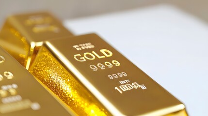 Central Bank Reserves: Rows of 3D-rendered gold bars&mdash;the backbone of stability. The white backdrop&mdash;an empty ledger awaiting entries. 