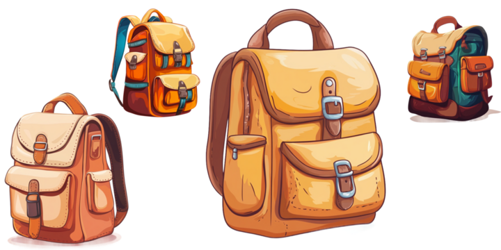 Backpack cartoon vector illustration clipart white background