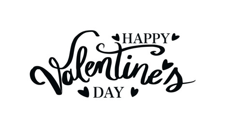 vector text happy valentine's day with hearts graphics 