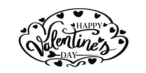 vector text happy valentine's day with hearts graphics 