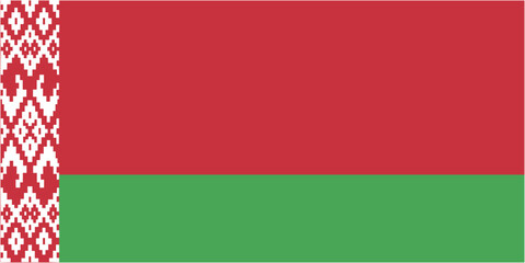 Belarus official flag vector with standard size and proportion. National flag emblem with accurate size and colors.